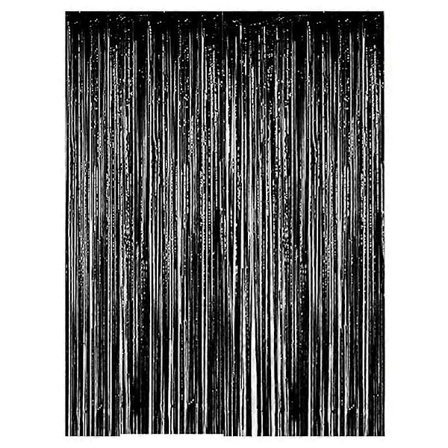 10-pakning Svarte Metalliske Foliegardiner 2M Regnskjermgardin