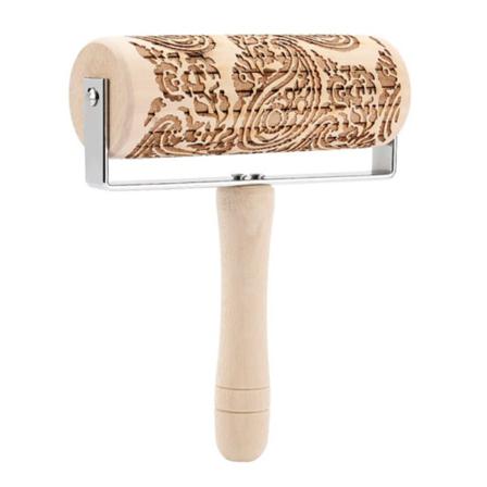 Av Träkavel Med Julälgmönsterdesign