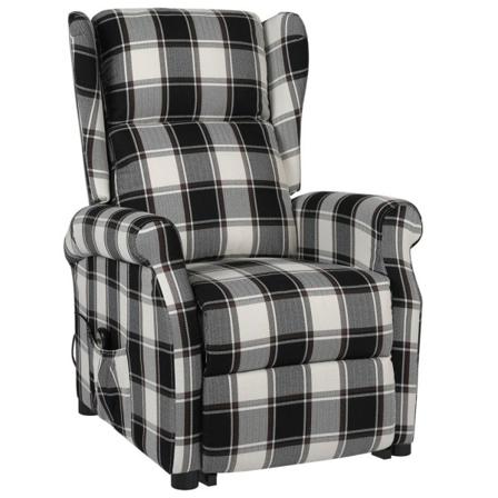 Vidaxl Reclinerfåtölj Med Uppresningshjälp Brun Och Vit Tyg Brun