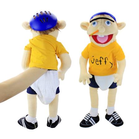 Stora Jeffy Boy Handdockor 60cm Barn Mjuk Docka Talkshow Fest Rekvisita