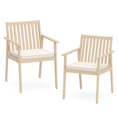 Akaasiapuinen ulkotuolisetti, pehmustettu, 180 kg:n kapasiteetti