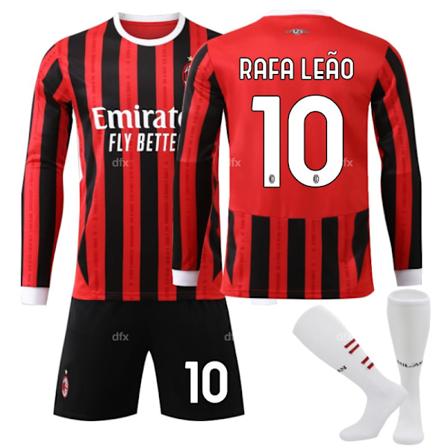 AC Milan Lasten Kotipeli 2024-2025 Syksy Ja Talvi Nro 10 Sukat M RAFA LEAO No 11 socks M