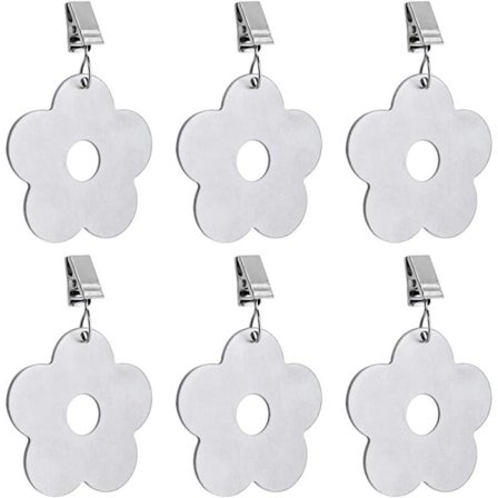 6 stycken , Tyngder för dukar, vattenbordsvikter med klämmor, klockor, tänger, hänge, duktyngd för picknick, firande, hus, trädgård, utomhus