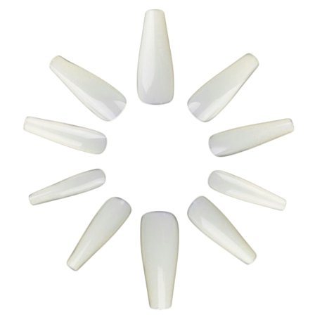 500 stk. negletips ballerina mælkehvid løsnegler akryl tips