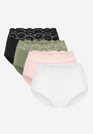 Cellbes of Sweden - Miditrosa i bomull 4-pack - khakigrön / dimrosa / multi - för damer - 62/64