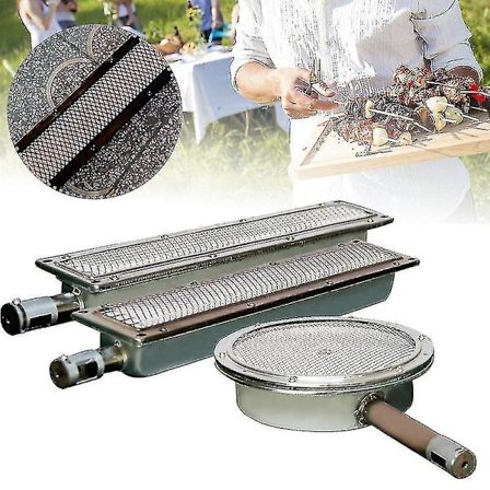 Metallisk Keramisk BBQ Grill med Infraröd Brännare Gasgrill Keramisk Värmeelement Utomhusmatlagning 440*95*5mm 410*80mm 310mm