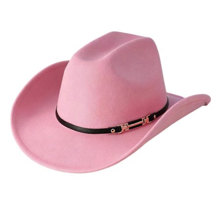 Praktisk Cowboy Hat til Kvinder Mænd Unisex Mode Jazz Hat til Hverdagsbrug og Formel Begivenhed Samling Udklædning rosarød