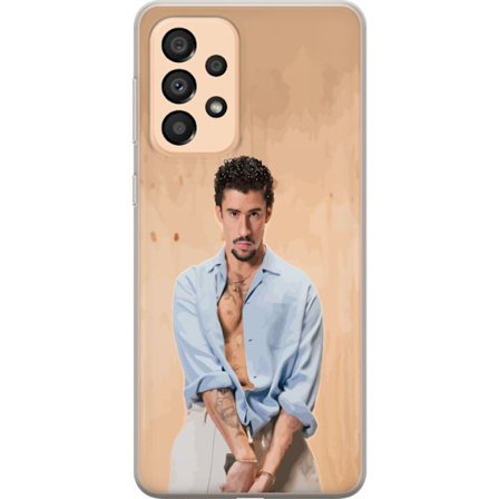 Yhteensopiva Puhelinkuori Samsung Galaxy A33 5G Bad Bunny Super Bowl-inspiroima grafiikka, jossa NFL-trofe ja San Franciscon silta urheilusuunnittelus