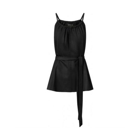 Depeche Leather Top Sort, Dame