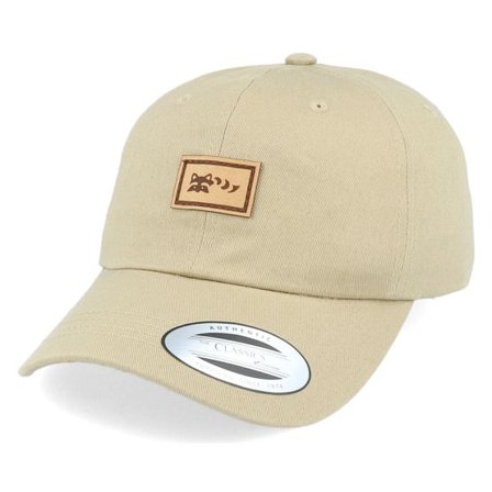 Wild Spirit - Beige unconstructed Keps - Small Hatsie The Red Panda Patch Khaki Dad Cap @ Hatstore