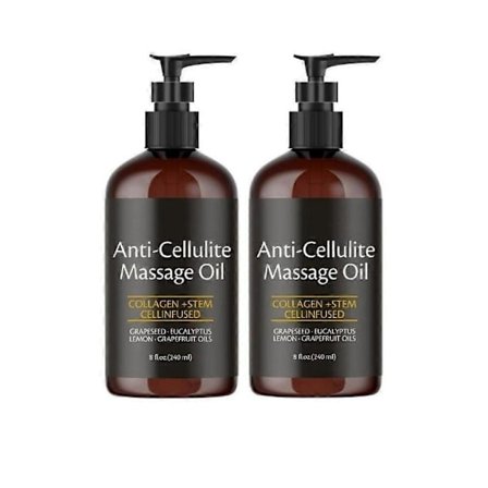 2 stk. 240 ml Anti-cellulite massageolie tilsat kollagen og stamcelle hudopstrammende cellulite fugtgivende krops æterisk olie