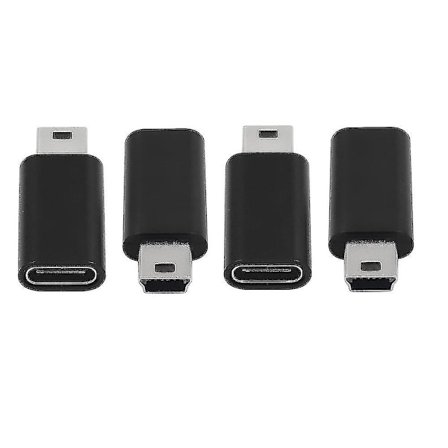 Mini Usb Til Usb C Adapter - 4stk Mini Usb Han Til Type C Hun Konverter Adapter Til Mp3-Afspillere