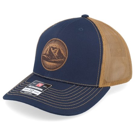 Wild Spirit - Blå trucker Caps - Mountain And Eagle Brown Patch Navy/Caramel Trucker @ Hatstore