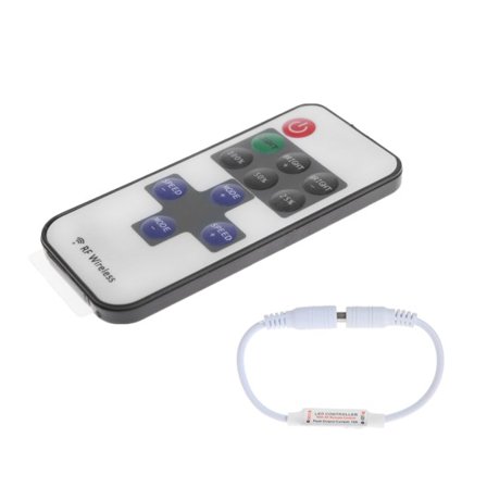 RF Trådlös 11 för Nyckel Fjärrkontroll Mini Dimmer för Enfärgad Stripbelysning