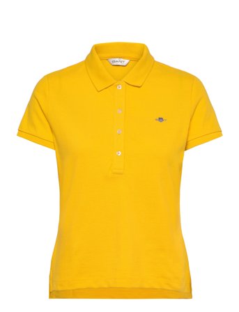 Slim Sheild Cap Sleeve Pique Polo Yellow GANT