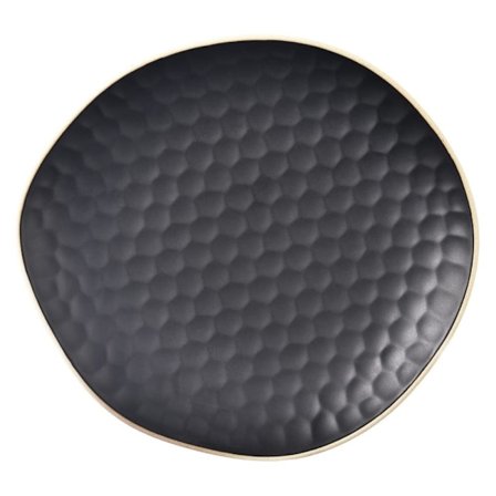 Svart keramisk desserttallrik TEA TIME 16,5x15 cm_MGF