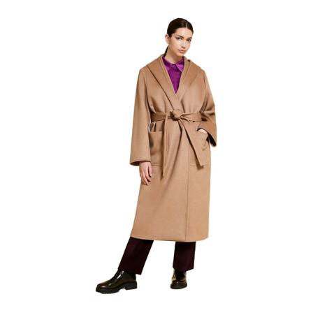 Marina Rinaldi, Belted Coat Brązowy, Kobieta, Rozmiar: 4XL