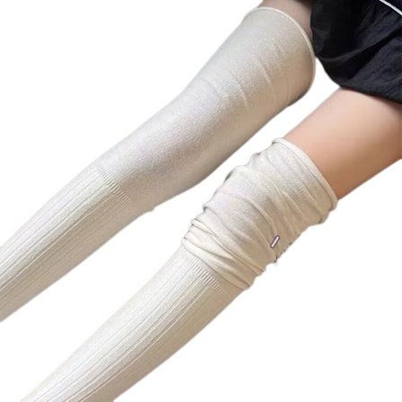 Mote sokker lange lårhøye, over kneet høye, kneet høye kvinner jenter bomull slouchy støvletter sokker hvite