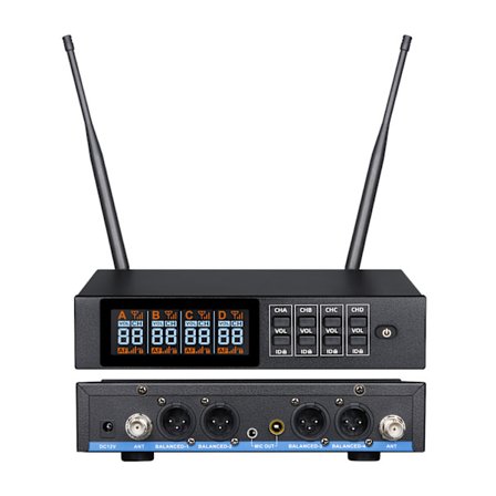 Nelikanavainen langaton mikrofonijärjestelmä