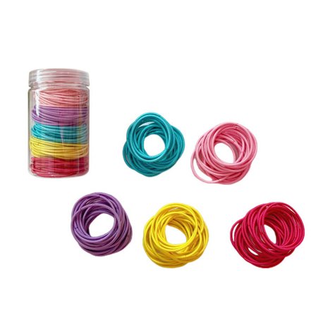 100 kpl värikkäitä hiuslenkkejä, joustavia hiusnauhoja, poninhäntäpidikkeitä, hiuslenkkejä naisille ja tytöille, ei vahingoita hiuksia