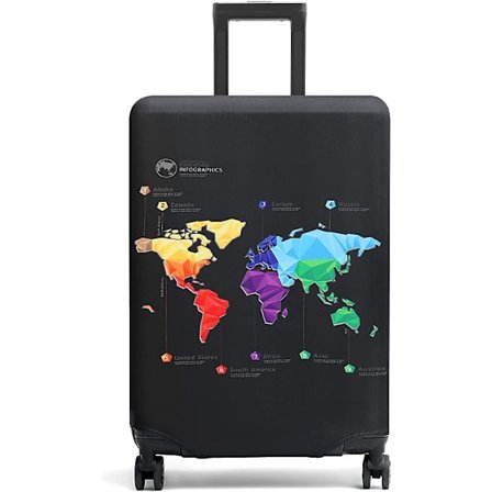 Resväska Skydd 26-28 Tum Bambu Kolfiber Resväska Skydd Polyester Genomskinlig Resväska Vagn Resväska Skyddsskydd Svart