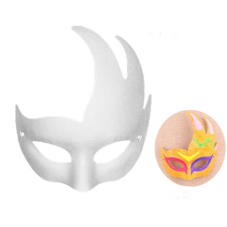 Barnemaske Hvit Håndmalt Pappmaske Barnemaling Maske Hvit Embryo Fargemaske Triangel