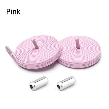 3 par No Tie Skosnören Lazy Skosnören ROSA pink