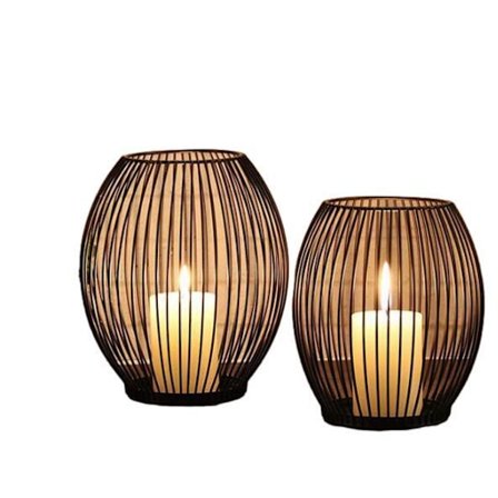 Ljusstake i Matt Svart Metalltråd