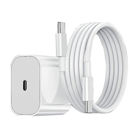 kompatibel iPhone Hurtiglader 20W Vegglader Pluggblokk med USB C til Lightning Kabelledning 1,5m - 6 sett