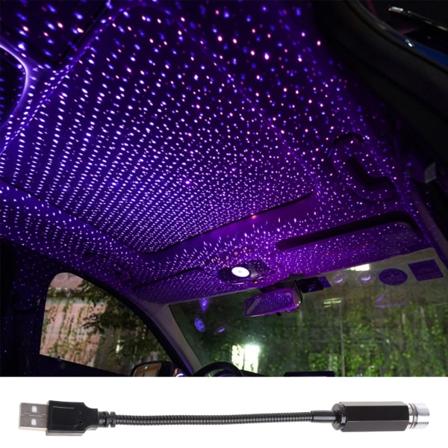 USB LED-takatmosfære Stjerneklar for himmellys for biler og boligdekorasjonsprojektor Justerbar nattlys Ambient lampe