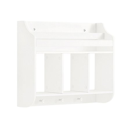 SoBuy Børnebibliotek med 4 hylder i hvid 60x18x51cm, funktionel KMB46-W