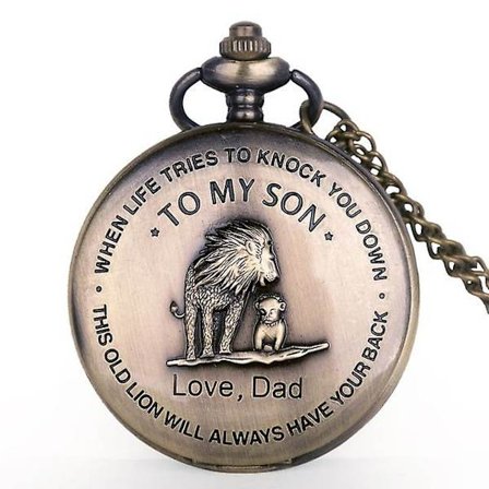 Bästa present kvarts watch för min son Halsband Fob Watch Herr Barnens dag Barn Pojkar Presenter Present Reloj De Bolsillo bronze-1