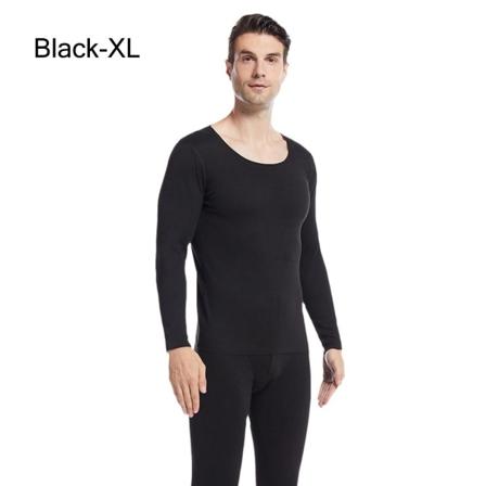 Miesten thermal Täysi set pitkä Johns ylä- ja alaosa MUSTA Black XL