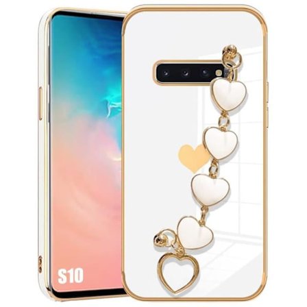 Coque - Samsung - Galaxy S10 - Silikone Hvid - Stødabsorberende - Hjerte Motif