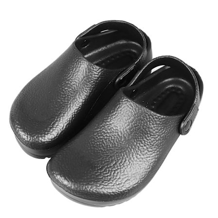 Sommer Kokkesko EVA Gummi Svart Pustende Sklisikre Arbeidssko for Menn Restaurant Arbeidsplass Svart 38