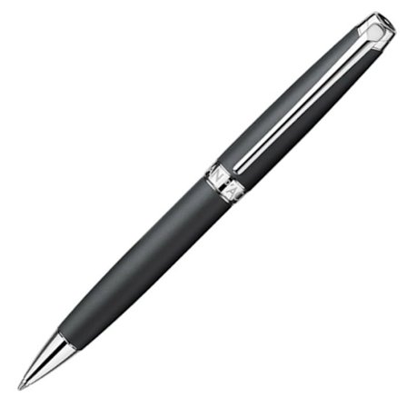 Stylo - pennuppsättning - Caran d'ache refills - 4789.496 - Leman Pläterad Silver Kulpenna - Matt Svart