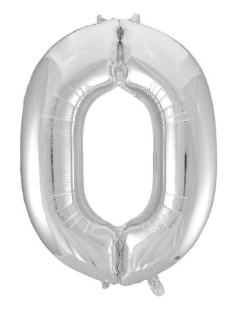 Foil Balloon Number 0 Silver 86 Cm Home Kids Decor Party Supplies Silver Joker