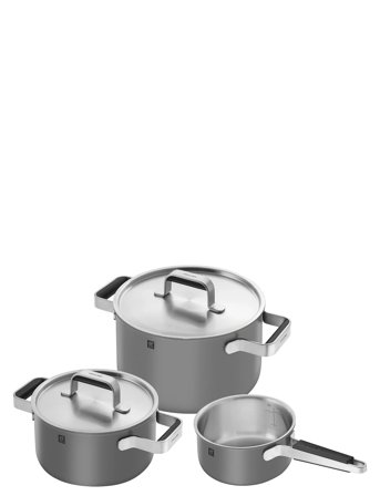 Zwilling Grytset Pure 3 Delar + 2 Lock, Grå - Grey - ONE SIZE