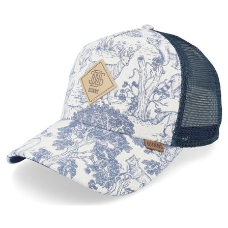 Djinns - Weiss trucker Cap - Deer Pattern White/Navy A-Frame Trucker @ Hatstore