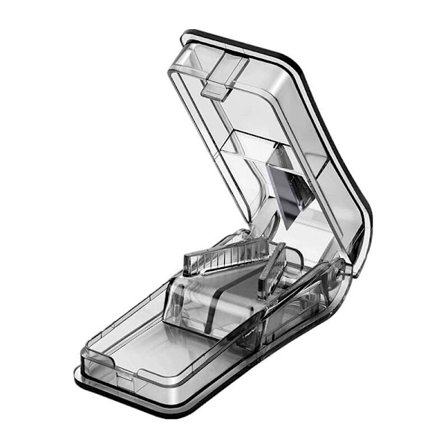 Pilleklipper til at skære og knuse små og store tabletter, separator af tabletter til at dele dine piller og transportere din medicin - sort