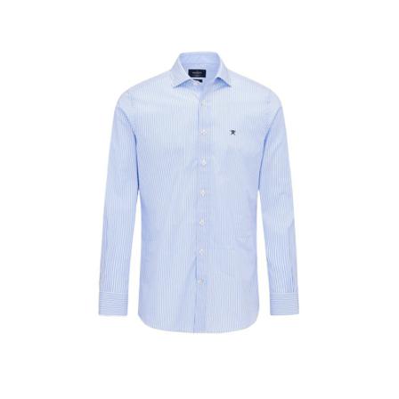 Hackett, Bengal striped slim shirt Blauw, Heren, Maat:M