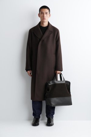 COS Men's City Messenger Bag Leather in Brown