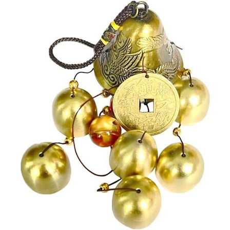 Lucky Wind Chimes Fengshui -kello, kupariseoksesta valmistettu lohikäärmekello, 6 kelloa, riippuva tuulikello kotiin, puutarhaan, hyvän onnen siunaus