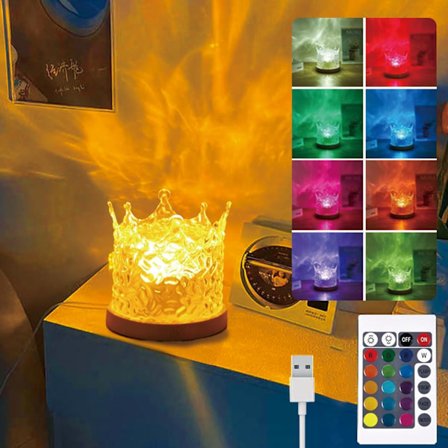 Ocean våg takprojektor, Aurora borealis 16-färgs vattenrippleljusprojektor, vattenvåg ambient nattlampa med fjärrkontroll.