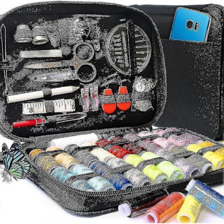 Syutstyr Premium Reparasjonssett - Komplett Nål- og Trådsett for Sying med Over 100 Forsyninger og 24-fargers Tråder - Syskrin for Voksne for Raske 