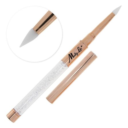 Silikon pensel med kork - Guld och zirkoner - 002