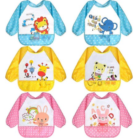 5-pack Långärmade Bebis-Släpkläder, Vattentäta Ärmar, Småbarns-Släpkläder för 6-36 Månader