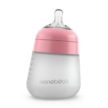 Nanobébé Flexy Silicone Bottle, Rosa, 270 ml