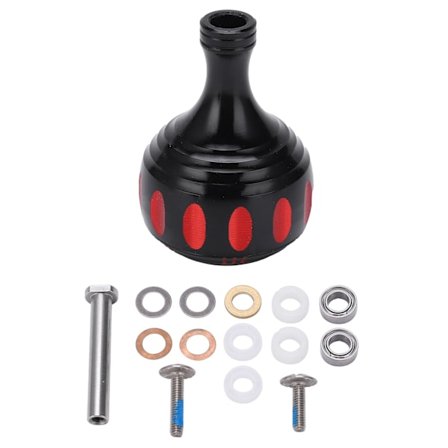 Fiskeruller Aluminiumlegering Holdeknapp Lett Rullehåndtak Fiskeutstyr Svart Rød