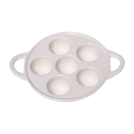 Keramisk Escargot Bakform Tallrik, Ägg Porslin Tallrik, Escargot Bakplåt 6 Hål för Hembakning